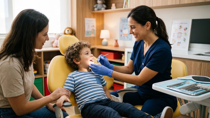 Caries infantil tratada en clínica dental de Vigo